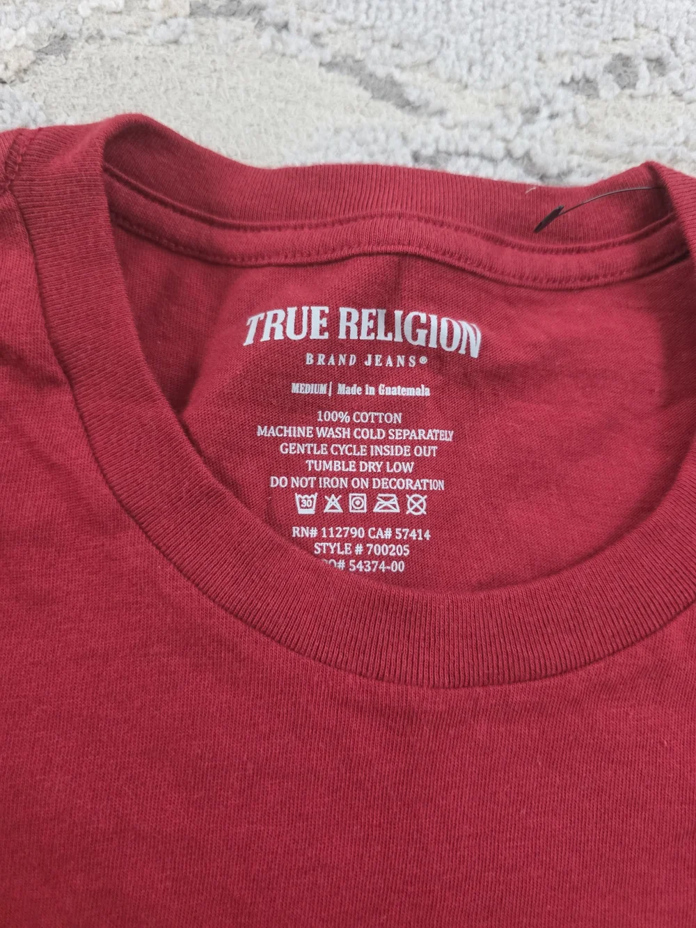 True Religion Red Short Sleeve Graphic Crew Tee